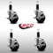 Service Caster 3.5'' SS Phenolic Swivel 1-1/4'' Expanding Stem Caster Set with Brake, 4PK SCC-SSEX20S3514-PHS-TLB-114-4 - alternate 4